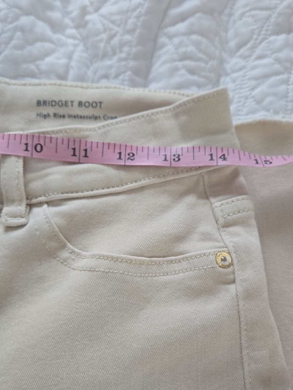 DL1961 Bridget Boot High Rise Instascupt Crop In Flax- 28 - Picture 13 of 16